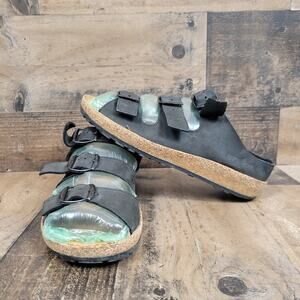 Haflinger Sandals LS15 Black Nubuck Cork/Latex Womens EU 37 US 6.5 Germany Made
